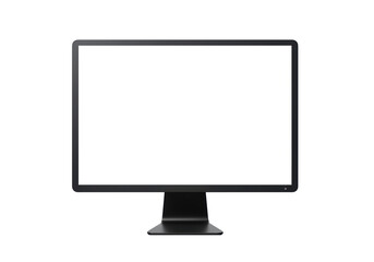 Isolated Computer Monitor with Black Frame and Blank Screen