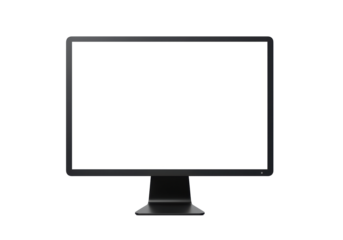 Isolated Computer Monitor with Black Frame and Blank Screen