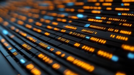 Close-up view of a futuristic technological panel.