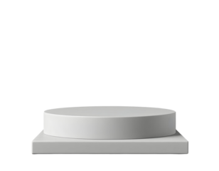 White Product Display Pedestal on Transparent Background