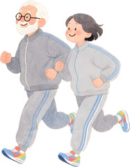 운동하는 노부부