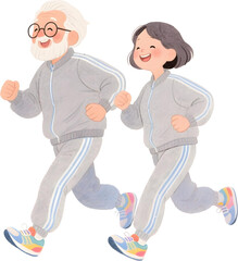 운동하는 노부부