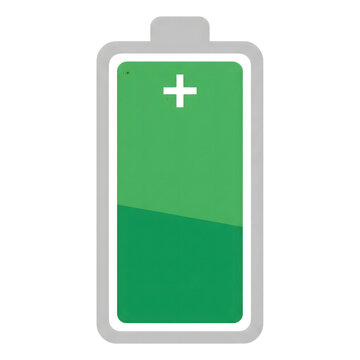 recommend clip art: Green battery icon full charge isolated on transparent background