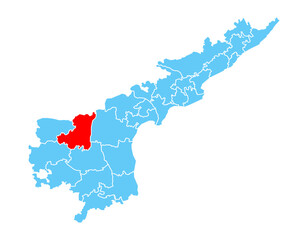 Nandyal dist highlighted on Andhra pradesh map