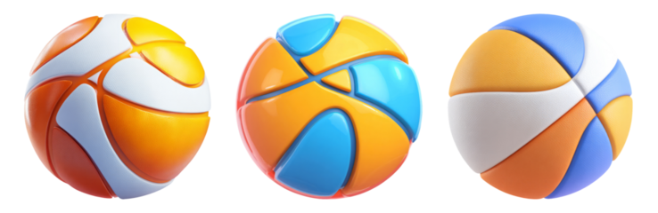 Colorful Isolated Balls on Transparent Background for Creative Use