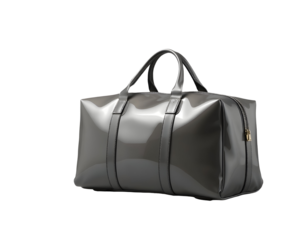 Shiny Gray Travel Duffel Bag with Handles