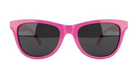 Bright pink sunglasses cutout isolated on transparent bg, png