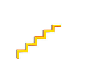 Fototapeta premium Yellow Staircase Illustration on Transparent Background