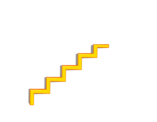 Yellow Staircase Illustration on Transparent Background