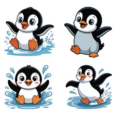 Fototapeta premium A funny cartoon Penguin vector illustration 