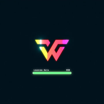 Futuristic Upload Bar Logo Reveal with Pixel Scan and Neon Glitch Animation Square
