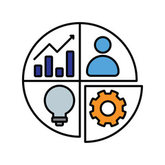 Segmentation lineal color line icon with white background vector stock illustration