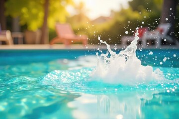 A vibrant summer scene featuring a refreshing splash of water, capturing the essence of carefree living and outdoor fun Perfect for travel, vacation, and summer-themed projects , ripple, aqua