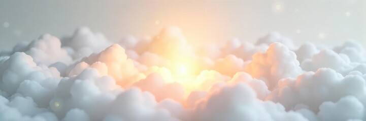 Serene image of soft, glowing light emanating from a central point on a pure white background, symbolizing healing and spiritual well-being ,  optimism,  purity,  mindfulness