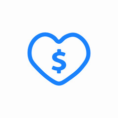 Obraz premium love money icon sign vector