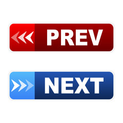 Navigation buttons Prev and Next .vector illustration