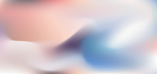 Muted frost blue and peach coral colours vector flowing liquid mesh gradient background. Abstract aesthetic calm and tranquil wavy fluid glowing silk concept for dreamy banner design, surface