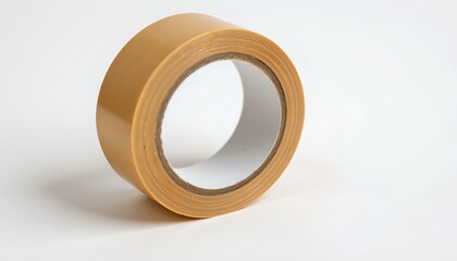A roll of brown adhesive tape, perfectly coiled, ready for use