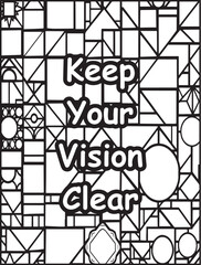 Motivational quote coloring page: Mosaic pattern background: Uplifting words to color