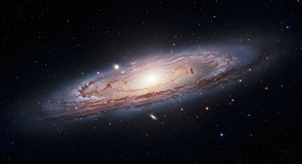 Fototapeta premium Space background with spiral galaxy and stars