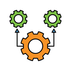 Uml  lineal color line icon with white background vector stock illustration