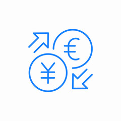 yen euro exchange icon sign vector