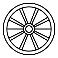Fototapeta premium Wagon Wheel Vector Art | Generative AI & Linocut Silhouette Design