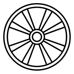 Fototapeta premium Wagon Wheel Vector Art | Generative AI & Linocut Silhouette Design