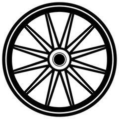 Fototapeta premium Wagon Wheel Vector Art | Generative AI & Linocut Silhouette Design