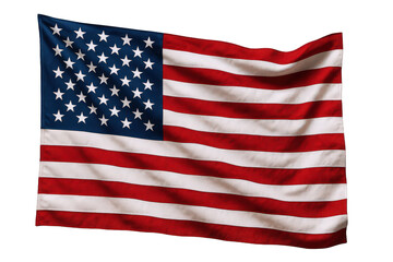 Obraz premium Waving American Flag with Stars and Stripes, Symbolizing Patriotism and National Pride, Captured in Detailed Texture