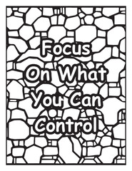 Motivational quote coloring page: Mosaic pattern background: Uplifting quote to color