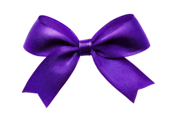 Deep purple satin ribbon bow, elegant and detailed