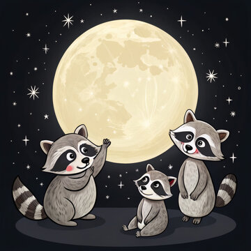 Moolight and raccoons