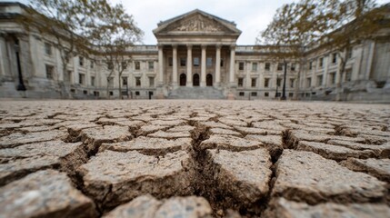 Obraz premium As institutional trust declines, citizens disengage, leading to lower participation, reduced accountability, and fraying community bonds. 