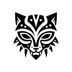 a tribal mask representing a hunter