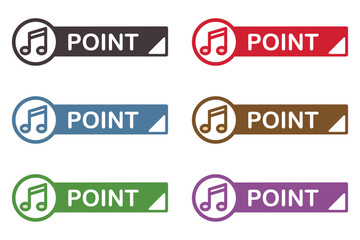 イラスト素材：ポイント,重要,音楽,音符,チェック,注目,注意