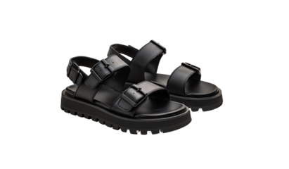 Black chunky platform sandals