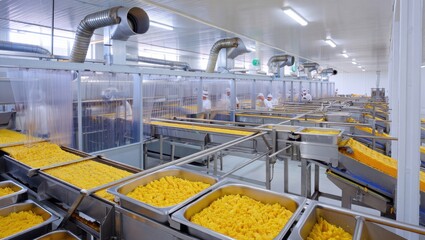 Industrial Pasta Production in Modern Facility