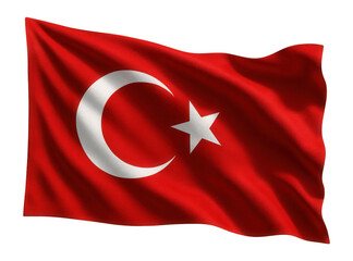 Obraz premium Turkish flag featuring a white star and crescent on a red background, symbolizing the nation of Turkey on transparent background.