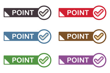 イラスト素材：ポイント,重要,マーク,チェック,注目,注意	
