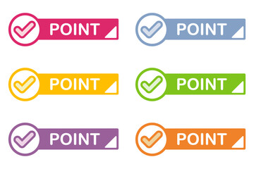 イラスト素材：ポイント,重要,マーク,チェック,注目,注意	
