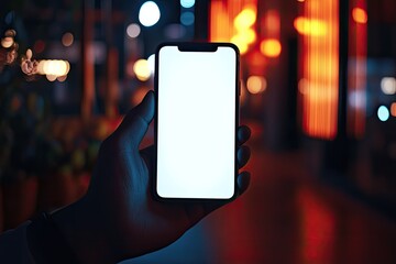 Ultra Quality Image of Hand Holding Smartphone with Screen Mockup
