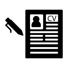 cv document resume letter with pen vector