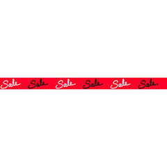 Red Horizontal Sale Ribbon Banner with Handwritten Text, banner marketing 