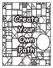 Printable coloring page: Mosaic pattern to color: Inspirational words