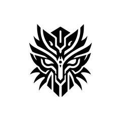Fototapeta premium tribal mask for courage, with sharp lines and assertive geometry