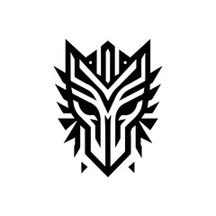 Obraz premium tribal mask for courage, with sharp lines and assertive geometry