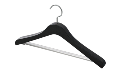 Black wooden coat hanger