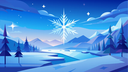 Obraz premium winter landscape with mountains
