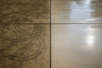 Before and After Pressure Washing a Concrete Driveway